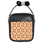 Red Christmas Tree Brown Girls Sling Bag Front