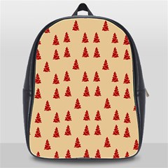 Red Christmas Tree Brown School Bag (xl) by TetiBright