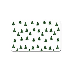 Green Christmas Trees White Magnet (name Card) by TetiBright