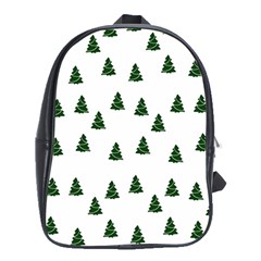 Green Christmas Trees White School Bag (xl) by TetiBright