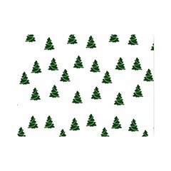 Green Christmas Trees White Flano Blanket (mini) by TetiBright