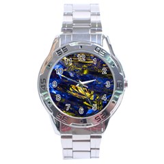 Space Futuristic Shiny Abstraction Flash Colorful Stainless Steel Analogue Watch by Pakemis