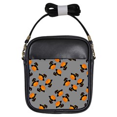 Pumpkin Heads With Hat Gray Girls Sling Bag by TetiBright