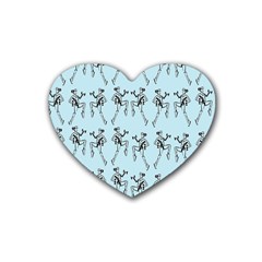 Jogging Lady On Blue Rubber Coaster (heart) by TetiBright