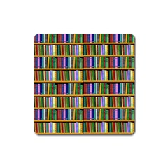 Books On A Shelf Square Magnet by TetiBright