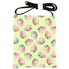 Colorful Easter Eggs Pattern Green Shoulder Sling Bag by TetiBright