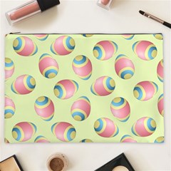 Colorful Easter Eggs Pattern Green Cosmetic Bag (xxl) by TetiBright