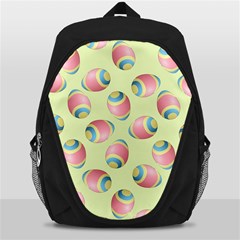 Colorful Easter Eggs Pattern Green Backpack Bag by TetiBright