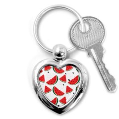 Watermelon Seamless Pattern Key Chain (heart) by Jancukart