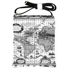 Antique Mapa Mundi Revisited Shoulder Sling Bag by ConteMonfrey