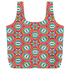 Hexagons And Stars Pattern                                                           Full Print Recycle Bag (xxl) by LalyLauraFLM