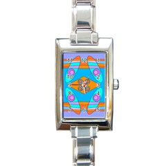 Bohemian Chintz Y Rectangle Italian Charm Watch by Mazipoodles