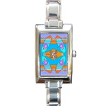 Bohemian Chintz Y Rectangle Italian Charm Watch Front