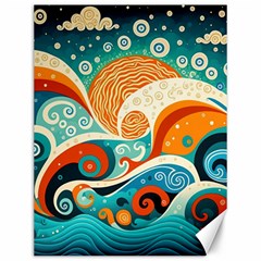 Waves Ocean Sea Abstract Whimsical (3) Canvas 12  X 16  by Jancukart