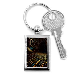 Data Technology Coding Pattern Key Chain (rectangle) by Jancukart