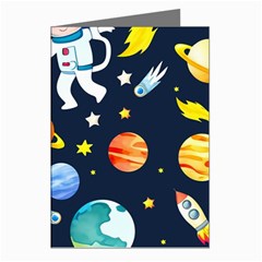 Space Galaxy Seamless Background Greeting Cards (pkg Of 8)