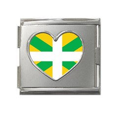 Halaka Flag Mega Link Heart Italian Charm (18mm) by tony4urban