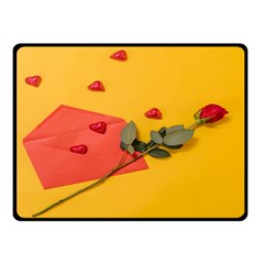 Valentine Day Heart Flower Gift One Side Fleece Blanket (small)