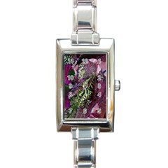 Leaves 21 Rectangle Italian Charm Watch by DinkovaArt