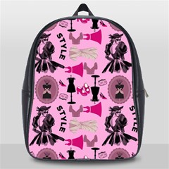 Fashion Girl Newyork Bts Nft School Bag (large) by Ravend