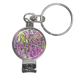 Abstract Intarsio Nail Clippers Key Chain