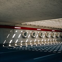 Patterned Tunnels On The Concrete Wall Play Mat (rectangle)