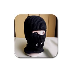 Ski Mask  Rubber Square Coaster (4 Pack) by Holyville