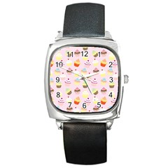 Cupcakes! Square Metal Watch by fructosebat