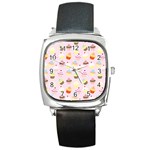 Cupcakes! Square Metal Watch Front