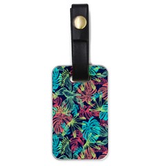 Neon Leaves Luggage Tag (one Side) by fructosebat