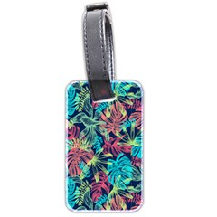 Neon Leaves Luggage Tag (two Sides) by fructosebat