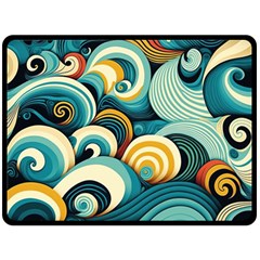 Waves Fleece Blanket (large) by fructosebat