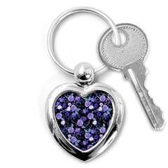 Dark Floral Key Chain (heart) by fructosebat