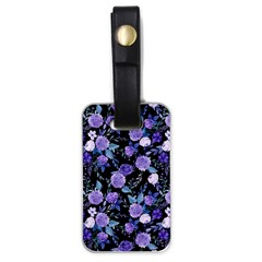 Dark Floral Luggage Tag (one Side) by fructosebat