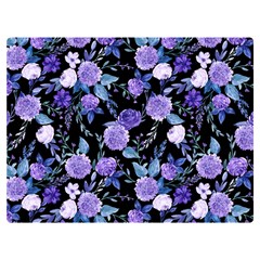 Dark Floral One Side Premium Plush Fleece Blanket (extra Small) by fructosebat