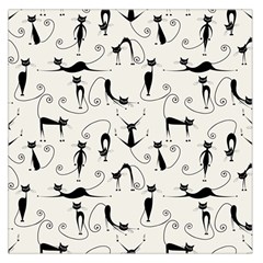 Pattern Cats Black Feline Kitten Square Satin Scarf (36  X 36 ) by Ravend