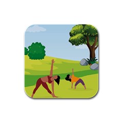 Large Rubber Square Coaster (4 Pack) by SymmekaDesign