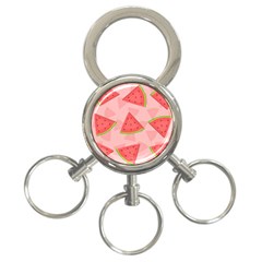 Background Watermelon Pattern Fruit Food Sweet 3-ring Key Chain by Jancukart