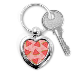 Background Watermelon Pattern Fruit Food Sweet Key Chain (heart) by Jancukart