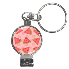 Background Watermelon Pattern Fruit Food Sweet Nail Clippers Key Chain by Jancukart