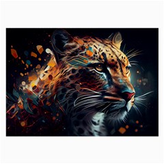 Leopard Feline Artwork Art Fantasy Large Glasses Cloth (2 Sides) by Ravend