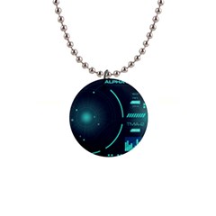 Sci Fi Computer Screen 1  Button Necklace by Uceng