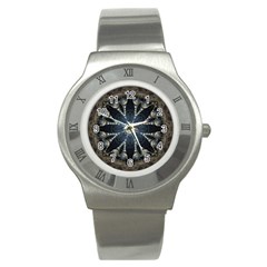 Mandala Ornament Background Stainless Steel Watch by Uceng