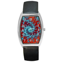 Fractal Pattern Background Barrel Style Metal Watch by Uceng