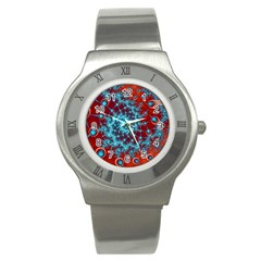 Fractal Pattern Background Stainless Steel Watch by Uceng