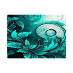 Turquoise Flower Background One Side Premium Plush Fleece Blanket (Mini) 35 x27  Blanket Front