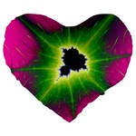 Fractal Art Math Abstract Artwork Pink Magenta Large 19  Premium Heart Shape Cushions Front