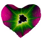 Fractal Art Math Abstract Artwork Pink Magenta Large 19  Premium Heart Shape Cushions Back