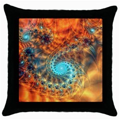 Fractal Math Abstract Mysterious Mystery Vortex Throw Pillow Case (black) by Ravend