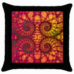 Art Pattern Fractal Design Abstract Artwork Throw Pillow Case (black) by Ravend